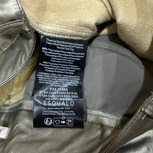 Esqualo Faux Leather Cargo Pants NWT - Picture 4 of 4